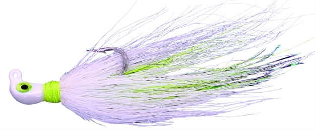 Picture of Calcutta Bucktail Ultra Jig, 1/8 Oz, 2/0 Hook, White White Chartreuse Flash White, 1/Pack
