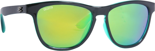 Picture of Calcutta Cayman Sungalsses Shiny Black Frame Green Backspray Green Mirror Lens