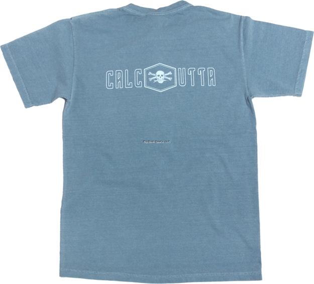 Picture of Calcutta Center Badge Back Print Design T-Shirt Sea Foam Garment Dyed XL NO Pocket