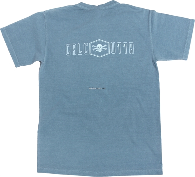 Picture of Calcutta Center Badge Back Print Design T-Shirt Sea Foam Garment Dyed Xxl NO Pocket