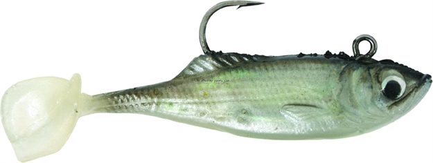 Picture of Calcutta Flashfoil Shad, 3", 1/2 Oz, Pearl With Black Back, 6/Pack