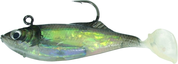 Picture of Calcutta Flashfoil Shad, 3", 1/2 Oz, Pearl With Blue Back, 6/Pack