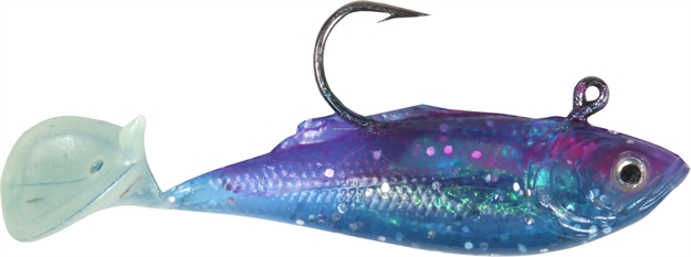 Picture of Calcutta Flashfoil Shad, 3", 1/2 Oz, Purple Haze Glow Tail, 6/Pack