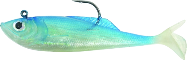 Picture of Calcutta Flashfoil Shad, 4", 7/8 Oz, Pearl With Blue Back, 5/Pack