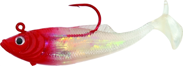 Picture of Calcutta Flashfoil Shad, 4", 7/8 Oz, Red Head, 5/Pack