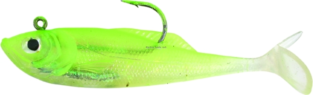 Picture of Calcutta Flashfoil Shad, 5", 1 3/8 Oz, Chartreuse Ice, 4/Pack