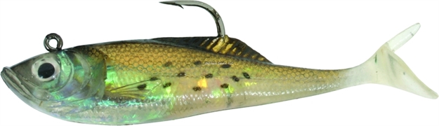Picture of Calcutta Flashfoil Shad, 5", 1 3/8 Oz, Golden Bunker, 4/Pack