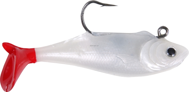 Picture of Calcutta Flashfoil Shad, 5", 1 3/8 Oz, Pearl Ice Firetail, 4/Pack