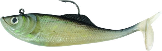 Picture of Calcutta Flashfoil Shad, 6", 2 1/4 Oz, Pearl With Black Back, 4/Pack