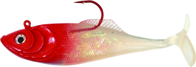 Picture of Calcutta Flashfoil Shad, 6", 2 1/4 Oz, Red Head, 4/Pack