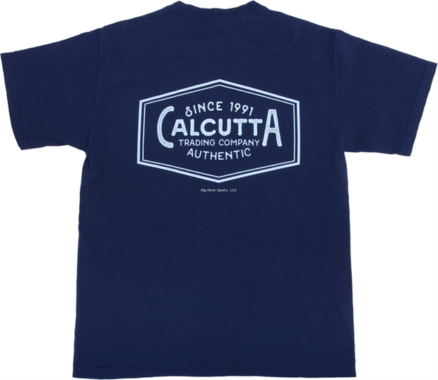 Picture of Calcutta Hex Design T-Shirt Navy Garment Dyed LG NO Pocket