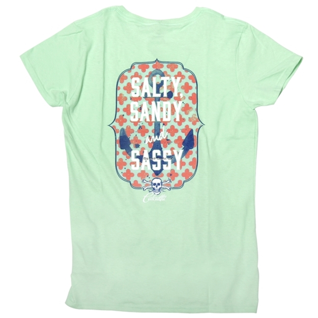Picture of Calcutta Ladies Salty-Sandy-Sassy Short Sleeve T-Shirt, Mint Green Xlarge, NO Pocket