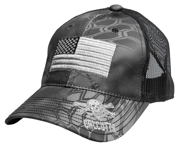 Picture of Calcutta Mesh Cap Kryptek Typhon American Flag With Q3 Headband Adj Closure