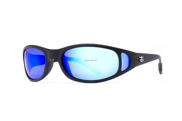 Picture of Calcutta Newport Sunglasses Matte Black Frame/Blue Mirror Lens 70Mm Lens