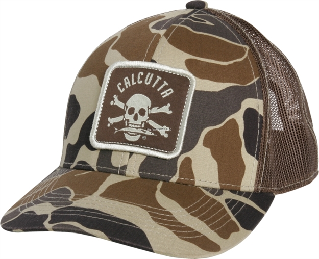 Picture of Calcutta Old School Brown Camo Cap With Patch Front And Mesh Back Adjustable Closure