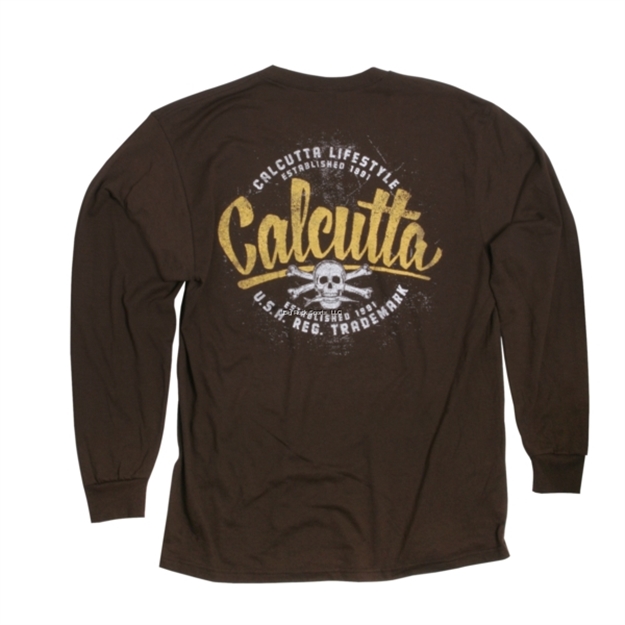 Picture of Calcutta Old Skool, Long Sleeve T-Shirt, Chocolate Brown Medium