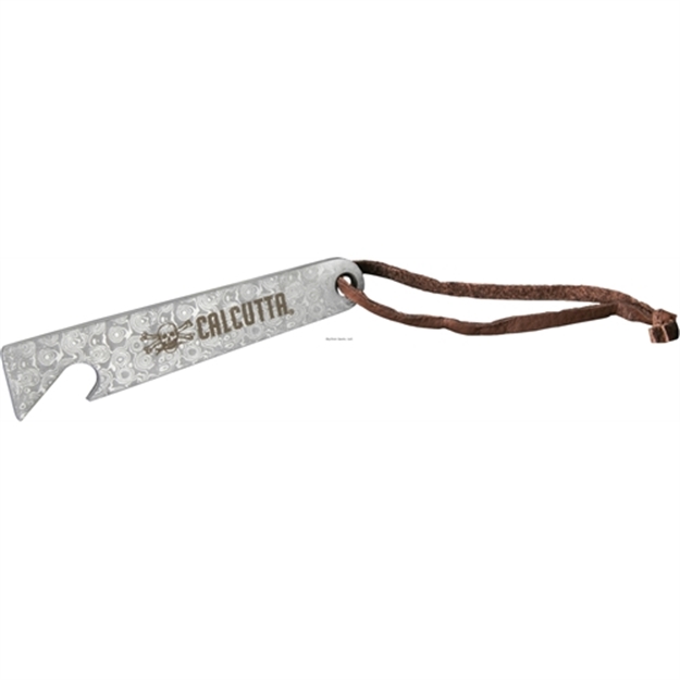 Picture of Calcutta Pry Bar Damascus Steel Bottle Opener With Leather Lanyard