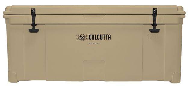 Picture of Calcutta Renegade Cooler 125 Liter Tan W/Removeable Tray, Divider & Led Drain Plug, Ez-Lift Rope Handles, 45.1"Lx 19.2"Wx19.7"H