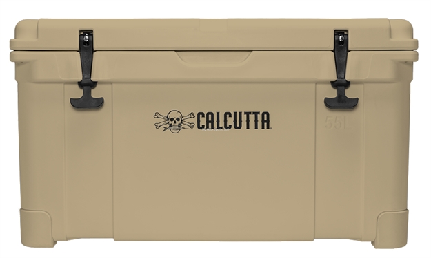 Picture of Calcutta Renegade Cooler 55 Liter Tan W/Removeable Tray  & Led Drain Plug, Ez-Lift Rope Handles, 29.9"Lx17.4"Wx17.1"H