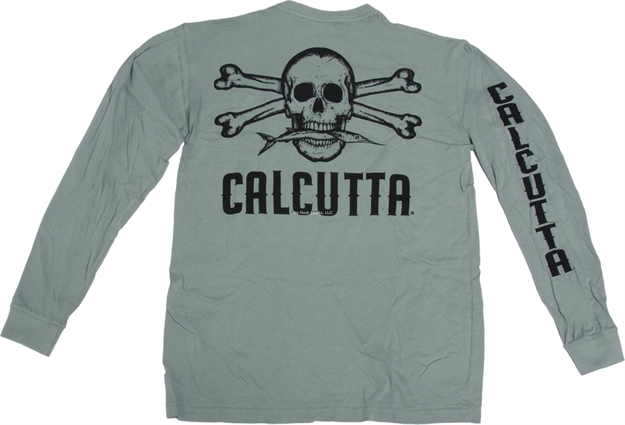 Picture of Calcutta Ringspun Enzyme Washed T-Shirt Long Sleeve Original Logo With Pocket Bay LG