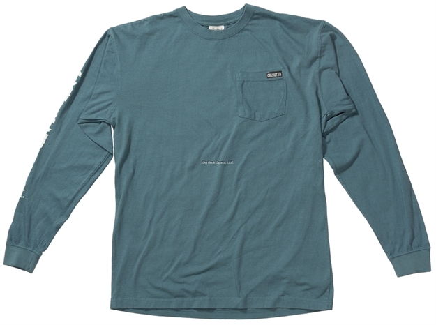 Picture of Calcutta Ringspun Enzyme Washed T-Shirt Long Sleeve Original Logo With Pocket Seabay XL