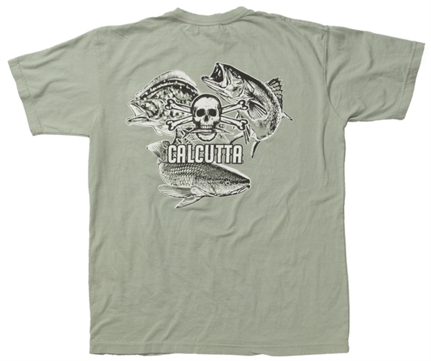 Picture of Calcutta Ringspun Enzyme Washed T-Shirt Short Sleeve Inshore Slam With Pocket Bay Med