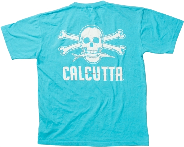 Picture of Calcutta Ringspun Enzyme Washed T-Shirt Short Sleeve Original Logo With Pocket Lagoon 3Xl