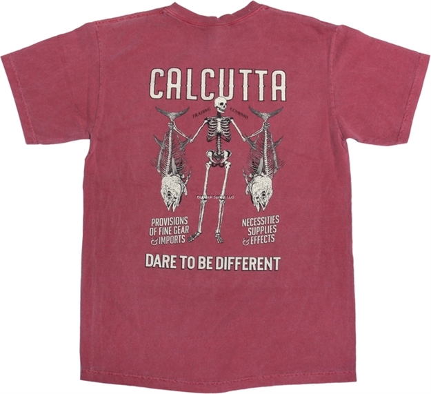 Picture of Calcutta Skeleton Design T-Shirt Brick Garment Dyed Xxl NO Pocket