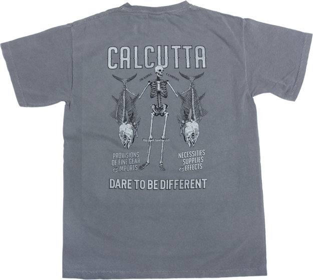 Picture of Calcutta Skeleton Design T-Shirt Grey Garment Dyed Xxl NO Pocket