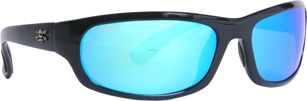 Picture of Calcutta Steelhead Sunglasses Shiny Black Frame Blue Mirror Lens 63Mm Lens