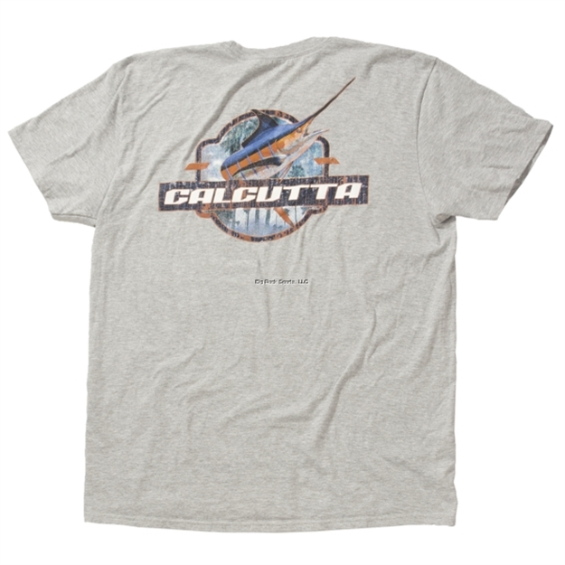 Picture of Calcutta T-Shirt, Circle Marlin Grey Short Sleeve, NO Pocket 2Xl