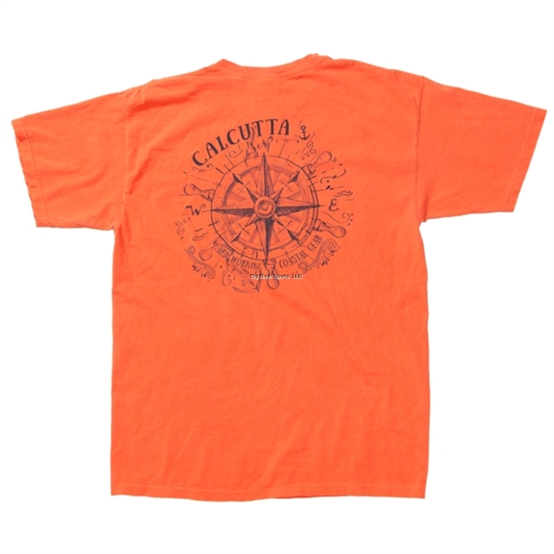 Picture of Calcutta T-Shirt, Compass Sketch Salmon Short Sleeve, Comfort Color XL