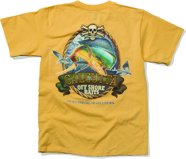 Picture of Calcutta T-Shirt Gold Old School Dolphin SM Short Sleeve