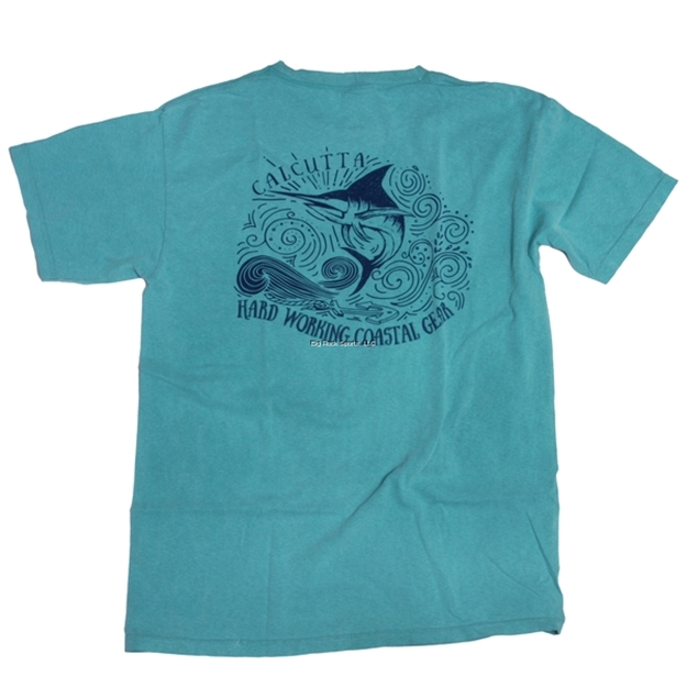 Picture of Calcutta T-Shirt, Marlin Sketch Sea Foam Short Sleeve, Comfort Color Medium