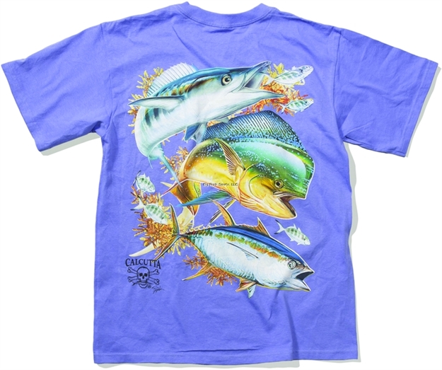 Picture of Calcutta T-Shirt Periwinkle Offshore Trio SM Short Sleeve