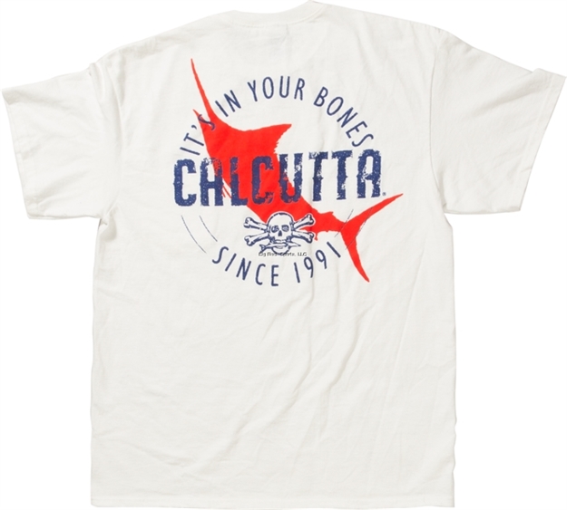 Picture of Calcutta T-Shirt Short Sleeve  It's IN Your Bones With Pocket White SM