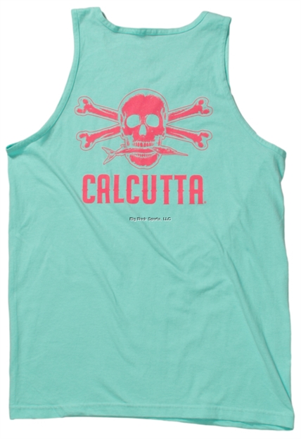 Picture of Calcutta Tank Top, Celadon W/Hot Pink Logo SM