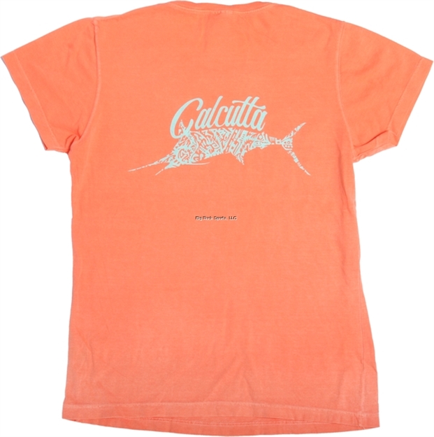 Picture of Calcutta Tribal Design T-Shirt Neon Red Garment Dyed XL NO Pocket