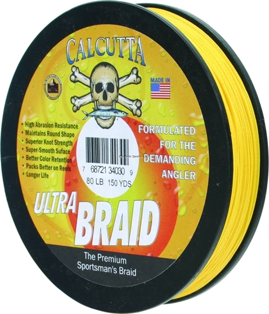 Picture of Calcutta Ultra Braid Fishing Line 80Lb Yellow 150Yds