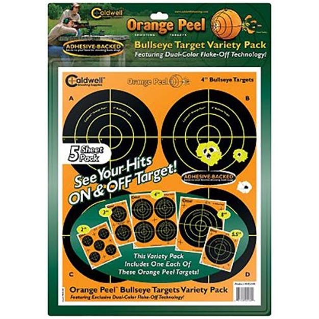 Picture of Caldwell 410-864 Orange Peel Targets Bullseye 4" 10 Pack