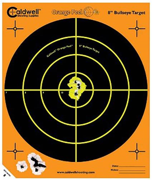 Picture of Caldwell 120-556 Orange Peel Targets Bullseye 12" 5 Pack
