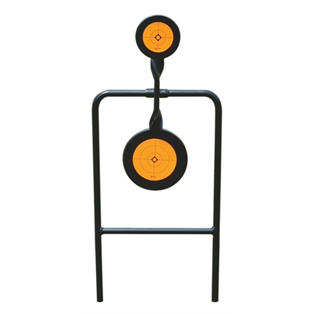 Picture of Caldwell 133565 Plink N Swing Double Spin Target Handgun Steel Black/Orange Impact Enhancement Motion 4.25" 133-565