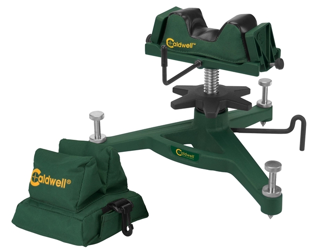 Picture of  Caldwell 383640 Rock Front Shooting Rest Padded Rear Filled Canvas Bag Combo Grn