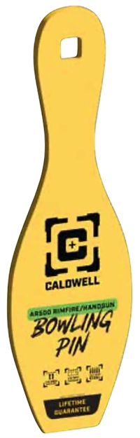 Picture of  Caldwell 4002312   Rimfire/Handgun Yellow Ar500 Steel Bowling Pin 1/4" Thick 661120750505