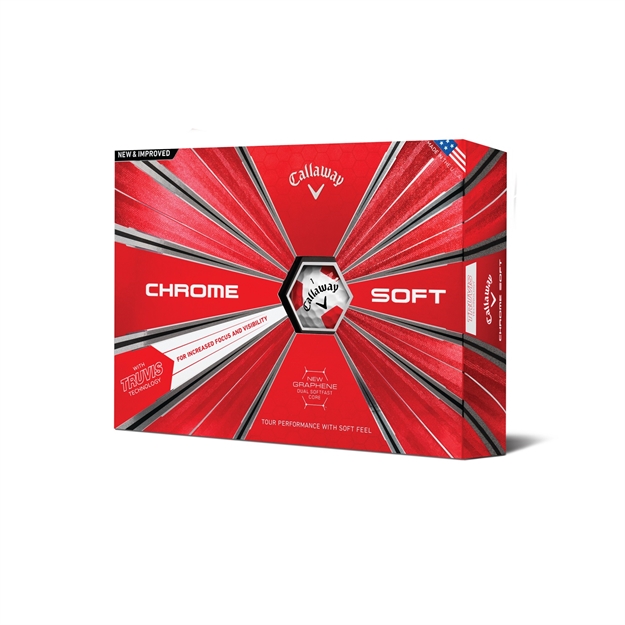 Picture of Callaway Chrome Soft Truvis Golf Ball 12-Pack Red/White
