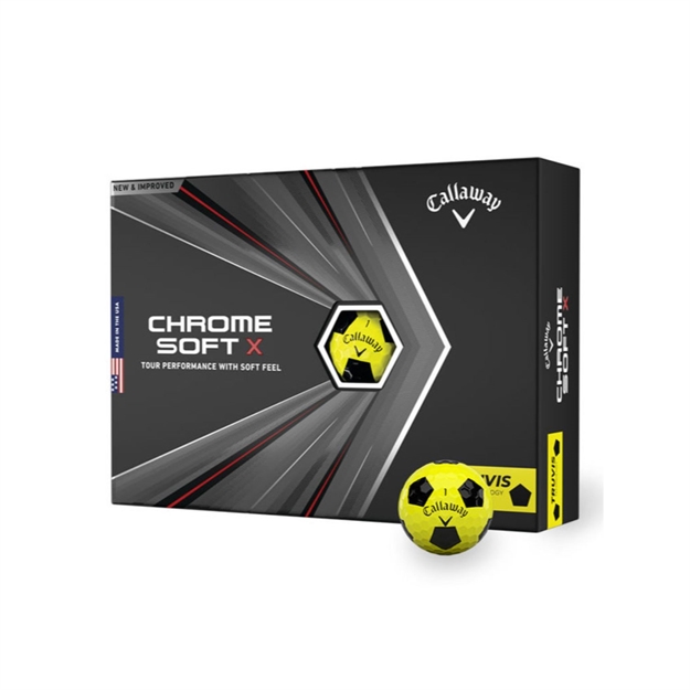 Picture of Callaway Chrome Soft X 2020 Golf Balls Truvis Yellow-Black
