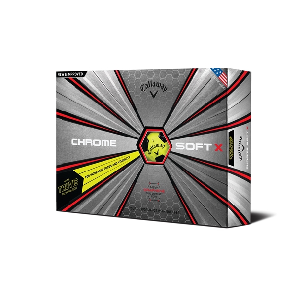 Picture of Callaway Chrome Soft X Truvis Golf Ball 12-Pack Yellow