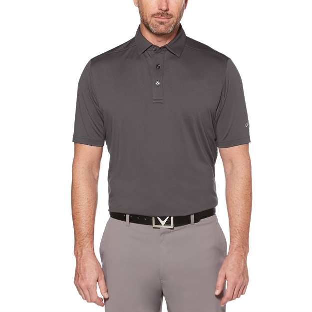 Picture of Callaway Opti-Dri Micro-Hex Solid Polo Asphalt/Grey Logo Xxl