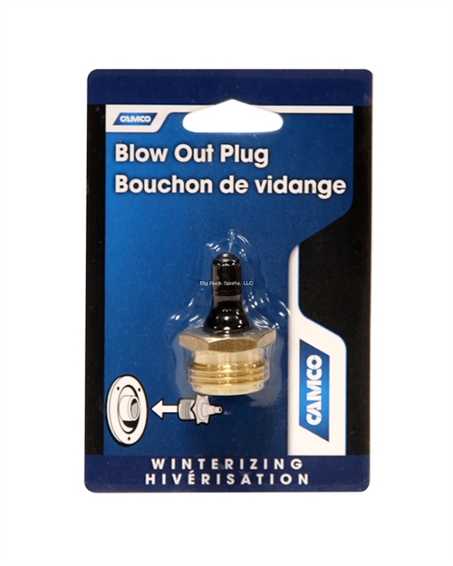 Picture of Camco Blow Out Plug With Schrader Valve - Brass (Eng/Fr)