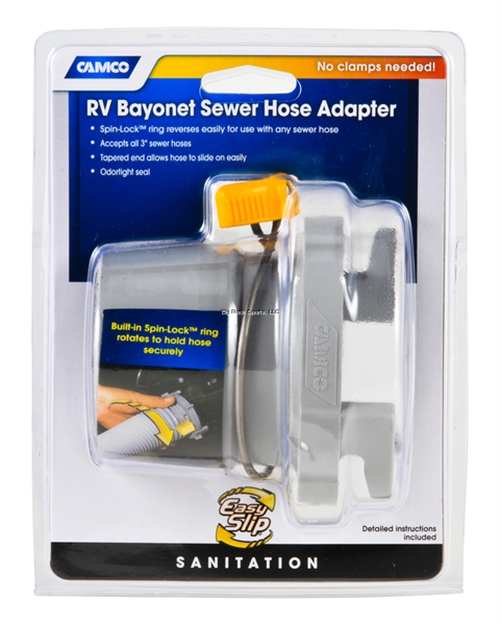 Picture of Camco Easy Slip Straight Hose Bayonet Adapter, Clamshell (Eng/Fr)
